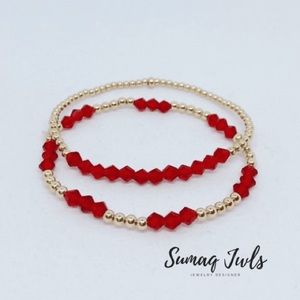 14 Gold Filled Bracelets set 2 bracelets